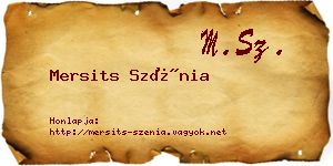 Mersits Szénia névjegykártya